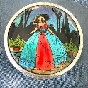 Vintage Deco Ladies Makeup Compact Marked British Made